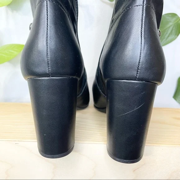NWT 9.5 Simply Vera Vera knee high black w/ chunk heel faux leather boots - Picture 9 of 10